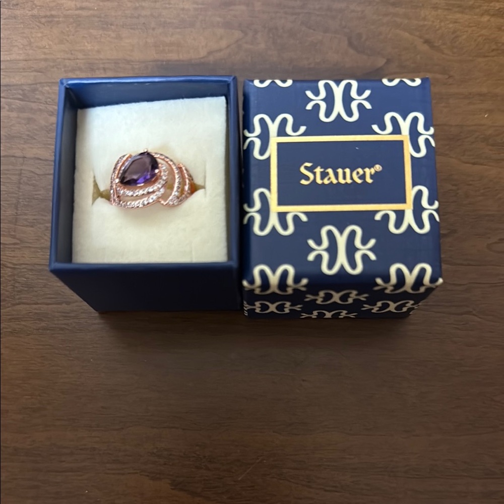 Stauer Amethyst Rose Gold Ring
